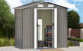 Patio 6ft x4ft Bike Shed Garden Shed; Metal Storage Shed with Lockable Door; Tool Cabinet with Vents and Foundation for Backyard; Lawn; Garden