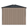 Patio 8ft x6ft Bike Shed Garden Shed; Metal Storage Shed with Lockable Doors; Tool Cabinet with Vents and Foundation Frame for Backyard; Lawn; Garden