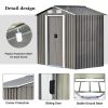 Patio 6ft x4ft Bike Shed Garden Shed; Metal Storage Shed with Lockable Door; Tool Cabinet with Vents and Foundation for Backyard; Lawn; Garden