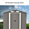 Patio 6ft x4ft Bike Shed Garden Shed; Metal Storage Shed with Lockable Door; Tool Cabinet with Vents and Foundation for Backyard; Lawn; Garden