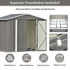 Patio 8ft x6ft Bike Shed Garden Shed; Metal Storage Shed with Lockable Doors; Tool Cabinet with Vents and Foundation Frame for Backyard; Lawn; Garden