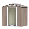 Patio 6ft x4ft Bike Shed Garden Shed; Metal Storage Shed with Lockable Door; Tool Cabinet with Vents and Foundation for Backyard; Lawn; Garden