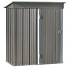 Patio 5ft Wx3ft. L Garden Shed; Metal Lean-to Storage Shed with Adjustable Shelf and Lockable Door; Tool Cabinet for Backyard; Lawn; Garden