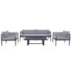 [Not allowed to sell to Wayfair]Light luxury style outdoor suit combination With 1 Love Sofa; 2 Single Sofa; 1 Coffee Table