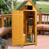 30.3"L X 21.3"W X 70.5"H Outdoor Storage Cabinet;  Wooden Tool Shed for Garden Patio Backyard,  Natural/Gray