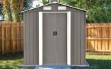 Patio 6ft x4ft Bike Shed Garden Shed; Metal Storage Shed with Lockable Door; Tool Cabinet with Vents and Foundation for Backyard; Lawn; Garden