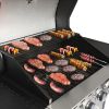 4-Burner Propane Gas Grill with Side Burner;  Stainless Steel;  Cabinet for BBQ (only for pickup)