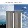 Patio 5ft Wx3ft. L Garden Shed; Metal Lean-to Storage Shed with Adjustable Shelf and Lockable Door; Tool Cabinet for Backyard; Lawn; Garden