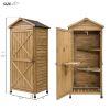 Outdoor Wooden Storage Sheds Fir Wood Lockers with Workstation