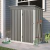 Patio 5ft Wx3ft. L Garden Shed; Metal Lean-to Storage Shed with Adjustable Shelf and Lockable Door; Tool Cabinet for Backyard; Lawn; Garden